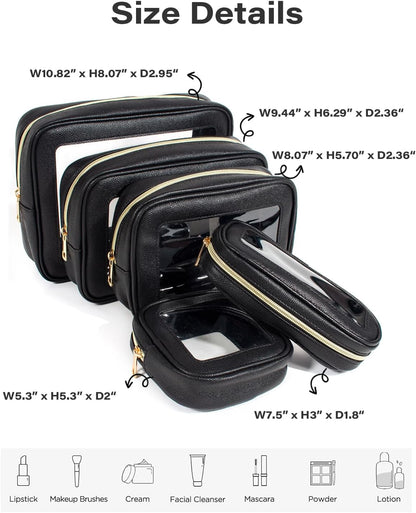 Diaper Bag Organizer Pouch Set, Waterproof Travel Clear Makeup Bag Set for Women Small Toiletry Bag Travel Packing Organizer Bags Cosmetic Case with Zipper Compact Car Organizer Bag