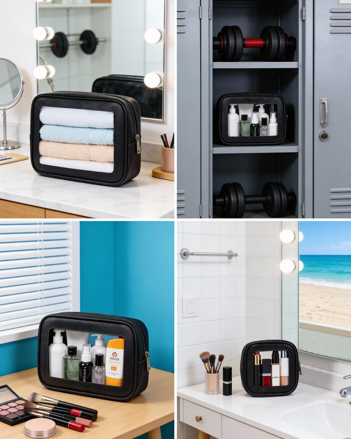 Diaper Bag Organizer Pouch Set, Waterproof Travel Clear Makeup Bag Set for Women Small Toiletry Bag Travel Packing Organizer Bags Cosmetic Case with Zipper Compact Car Organizer Bag
