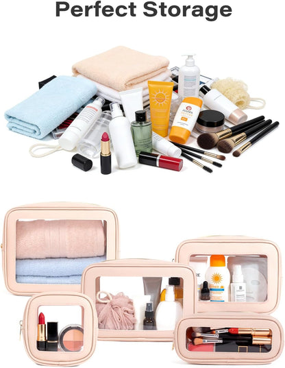 Diaper Bag Organizer Pouch Set, Waterproof Travel Clear Makeup Bag Set for Women Small Toiletry Bag Travel Packing Organizer Bags Cosmetic Case with Zipper Compact Car Organizer Bag