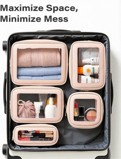 Diaper Bag Organizer Pouch Set, Waterproof Travel Clear Makeup Bag Set for Women Small Toiletry Bag Travel Packing Organizer Bags Cosmetic Case with Zipper Compact Car Organizer Bag