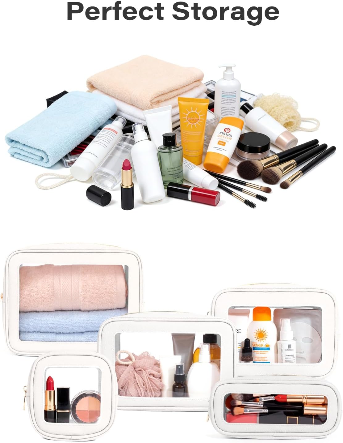 Diaper Bag Organizer Pouch Set, Waterproof Travel Clear Makeup Bag Set for Women Small Toiletry Bag Travel Packing Organizer Bags Cosmetic Case with Zipper Compact Car Organizer Bag