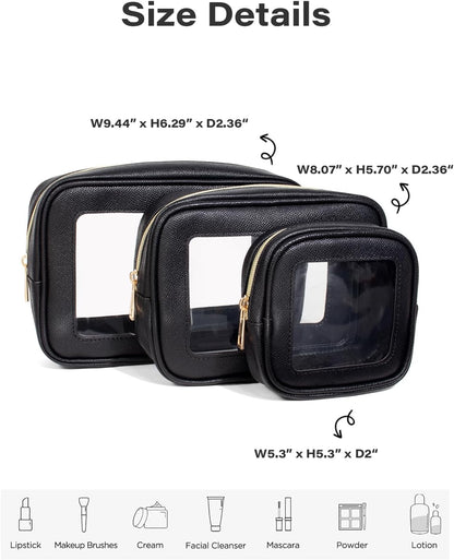 Diaper Bag Organizer Pouch Set, Waterproof Travel Clear Makeup Bag Set for Women Small Toiletry Bag Travel Packing Organizer Bags Cosmetic Case with Zipper Compact Car Organizer Bag