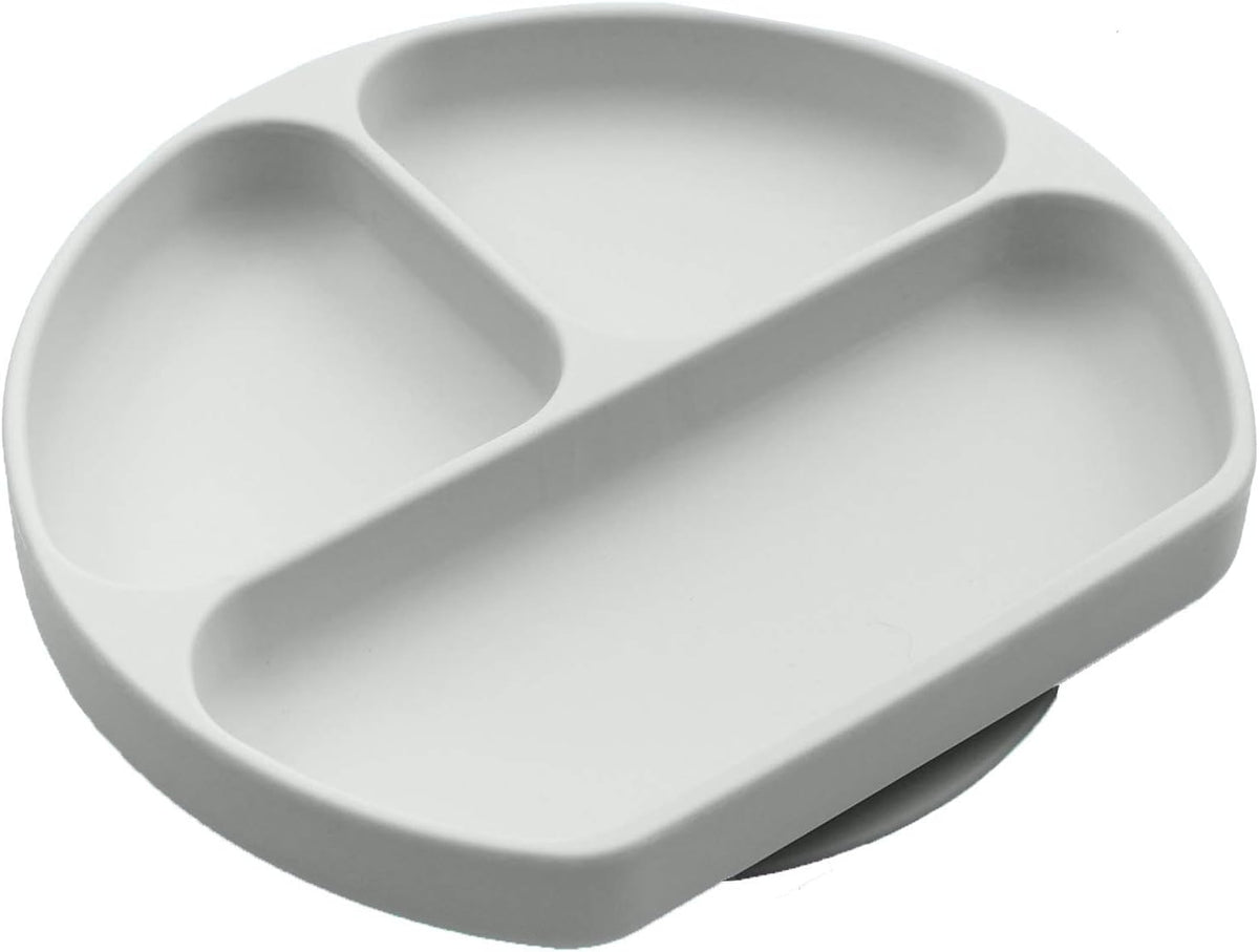 Suction Plate for Toddlers | BPA Free, 100% Food-Grade Silicone | Microwave, Dishwasher and Oven Safe | Stay Put Divided Baby Feeding Plates