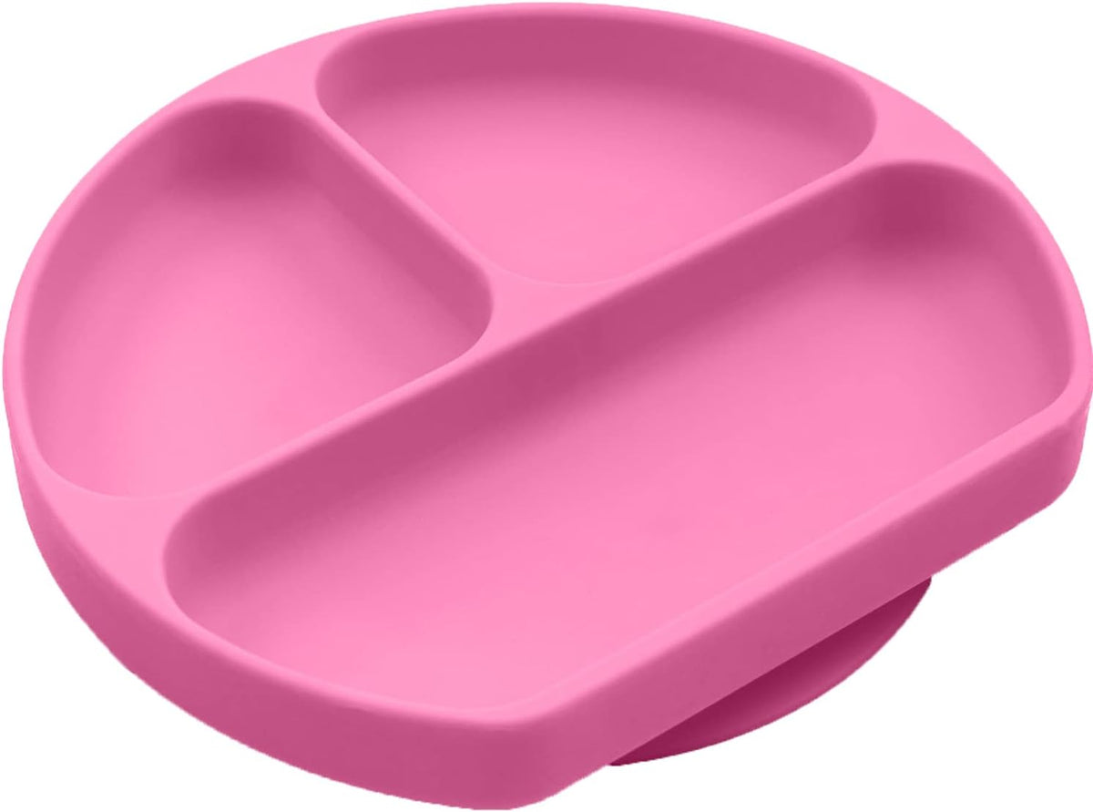 Suction Plate for Toddlers | BPA Free, 100% Food-Grade Silicone | Microwave, Dishwasher and Oven Safe | Stay Put Divided Baby Feeding Plates