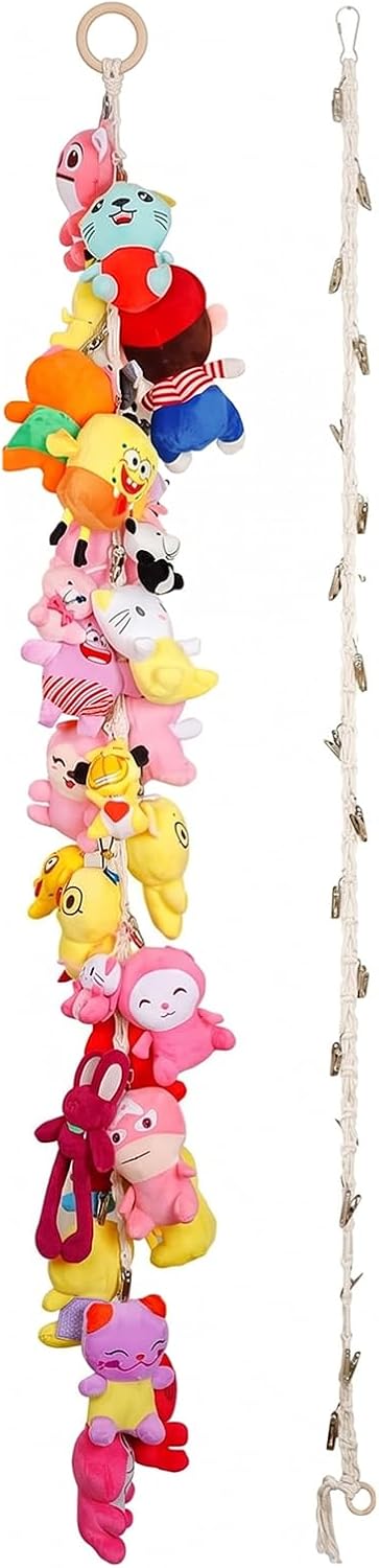2-Piece Stuffed Animal Chain Chain-80 Inches,Stuffed Animal Holder,Hanging Stuffed Animal Storage,And Stuffed Animal Display As A Wall Decoration In A Childrens Room Corner Stuffed Animal Storage