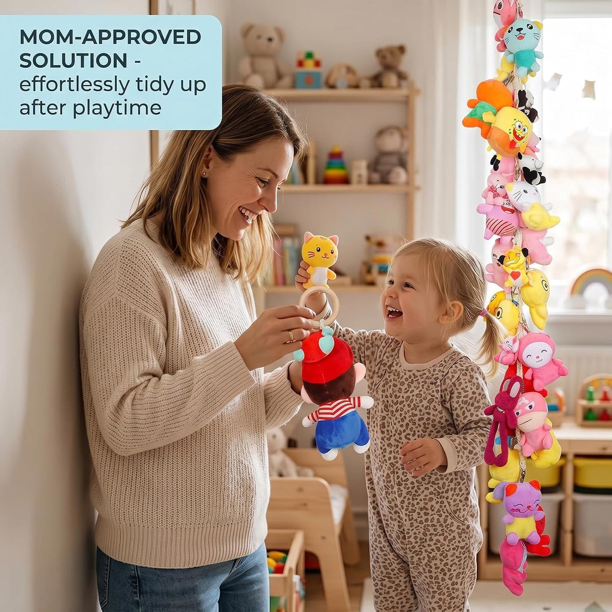 2-Piece Stuffed Animal Chain Chain-80 Inches,Stuffed Animal Holder,Hanging Stuffed Animal Storage,And Stuffed Animal Display As A Wall Decoration In A Childrens Room Corner Stuffed Animal Storage