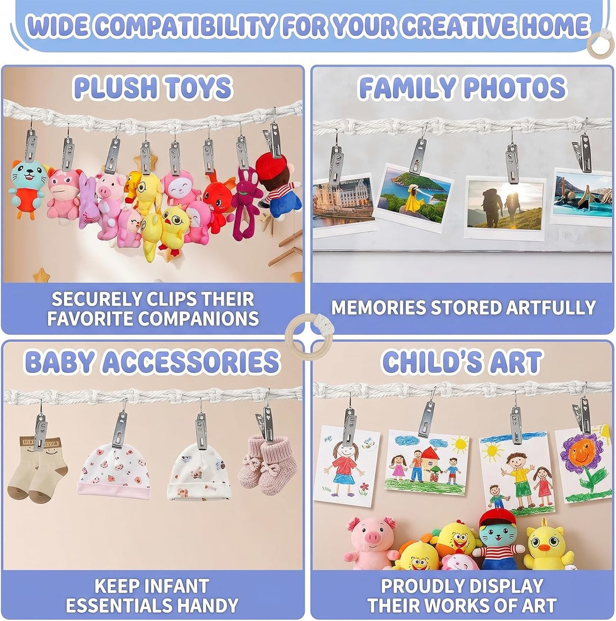 2-Piece Stuffed Animal Chain Chain-80 Inches,Stuffed Animal Holder,Hanging Stuffed Animal Storage,And Stuffed Animal Display As A Wall Decoration In A Childrens Room Corner Stuffed Animal Storage