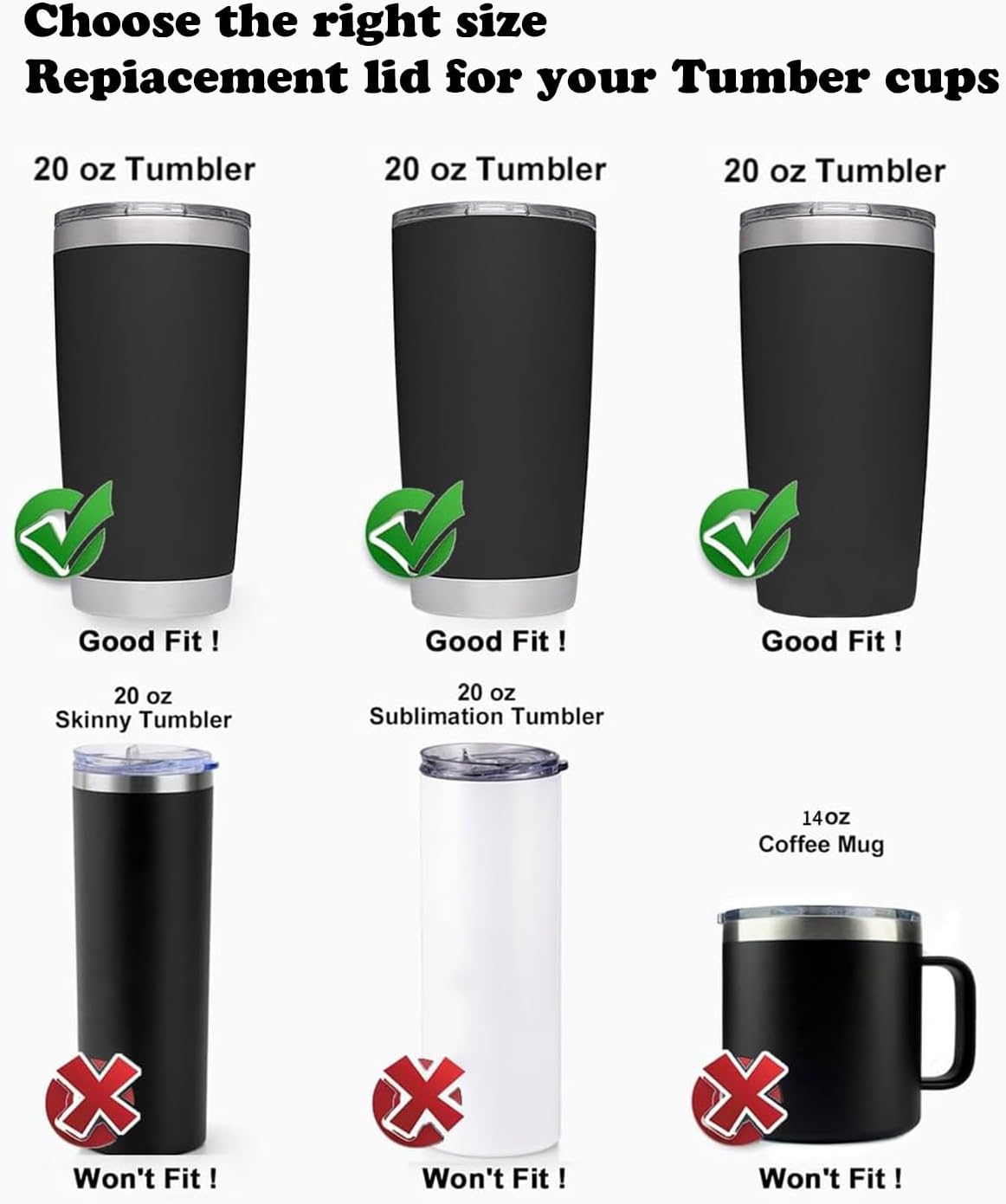 2 Pack 20 oz Replacement Lids Compatible for YETI 20 Stainless Steel Tumbler Travel Mug,Spill Proof Splash Resistant Silicone Sliding Covers,Straw Friendly, BPA Free