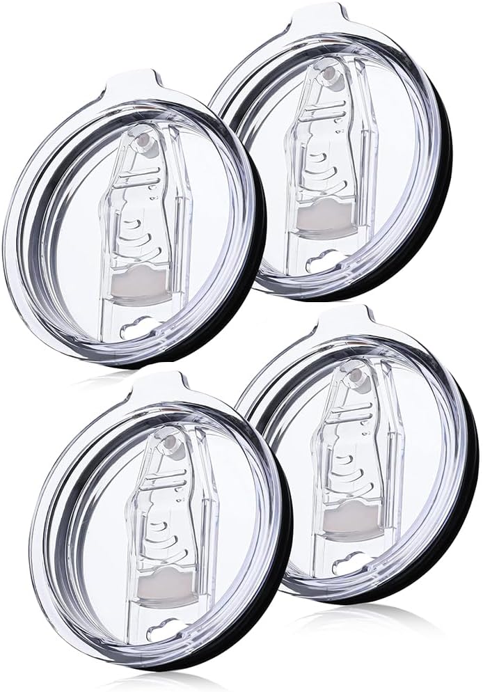 2 Pack 20 oz Replacement Lids Compatible for YETI 20 Stainless Steel Tumbler Travel Mug,Spill Proof Splash Resistant Silicone Sliding Covers,Straw Friendly, BPA Free