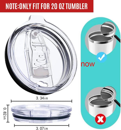 2 Pack 20 oz Replacement Lids Compatible for YETI 20 Stainless Steel Tumbler Travel Mug,Spill Proof Splash Resistant Silicone Sliding Covers,Straw Friendly, BPA Free