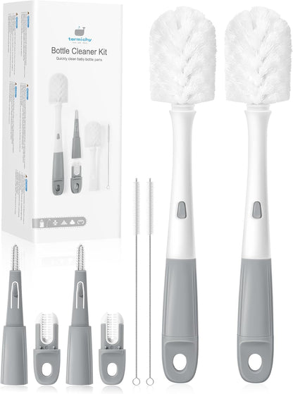 Baby Bottle Brush Set: 2 Pack Kit 360° Clean All Feeding Essential