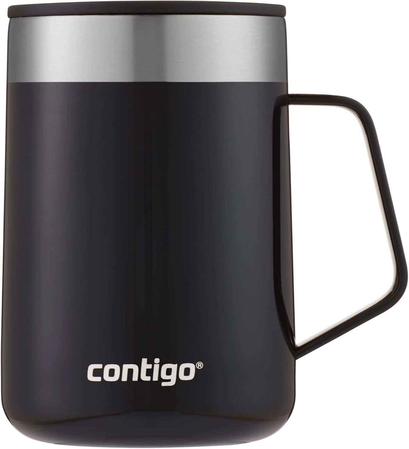 Streeterville Desk Mug, Insulated Coffee Mug with Stainless Steel Handle, Coffee to go Mug with lid, Keeps Coffee and Tea Warm for up to 5 Hours, Ideal for Office & Home, 410 ml