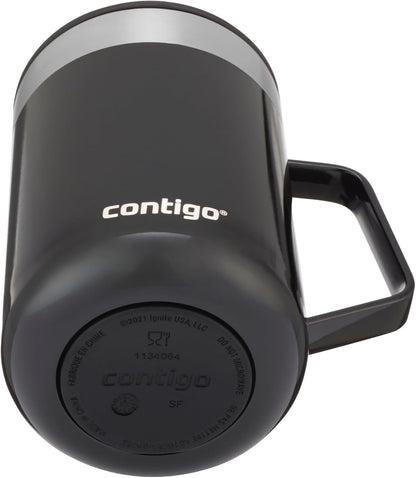 Streeterville Desk Mug, Insulated Coffee Mug with Stainless Steel Handle, Coffee to go Mug with lid, Keeps Coffee and Tea Warm for up to 5 Hours, Ideal for Office & Home, 410 ml