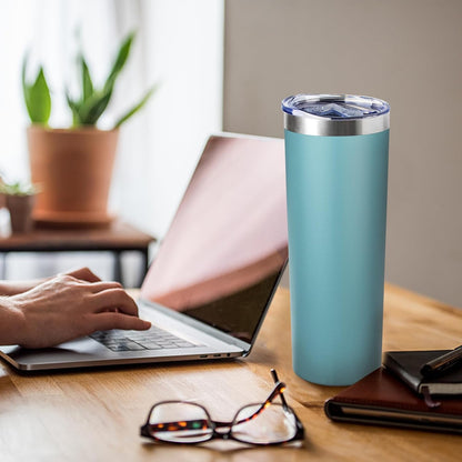 20 oz Skinny Tumbler with Lid and Straw,Stainless Steel Vacuum Insulated Tumbler Cup Double Wall Leak-proof Coffee Mug,Travel Thermal Water Tumbler for Home,Office,Outdoor(Black,1)