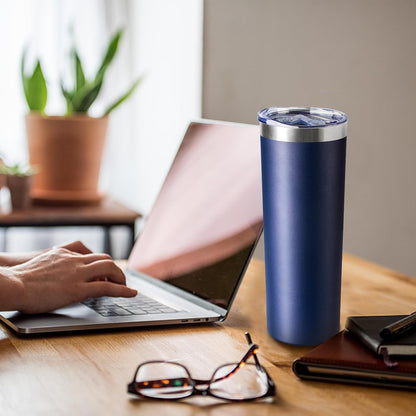 20 oz Skinny Tumbler with Lid and Straw,Stainless Steel Vacuum Insulated Tumbler Cup Double Wall Leak-proof Coffee Mug,Travel Thermal Water Tumbler for Home,Office,Outdoor(Black,1)