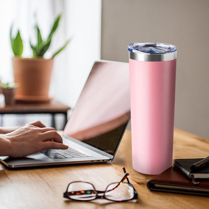 20 oz Skinny Tumbler with Lid and Straw,Stainless Steel Vacuum Insulated Tumbler Cup Double Wall Leak-proof Coffee Mug,Travel Thermal Water Tumbler for Home,Office,Outdoor(Black,1)