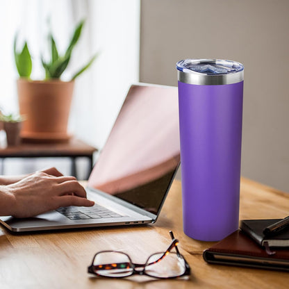 20 oz Skinny Tumbler with Lid and Straw,Stainless Steel Vacuum Insulated Tumbler Cup Double Wall Leak-proof Coffee Mug,Travel Thermal Water Tumbler for Home,Office,Outdoor(Black,1)