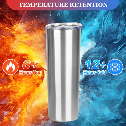 20 oz Skinny Tumbler with Lid and Straw,Stainless Steel Vacuum Insulated Tumbler Cup Double Wall Leak-proof Coffee Mug,Travel Thermal Water Tumbler for Home,Office,Outdoor(Black,1)