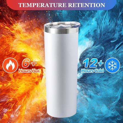 20 oz Skinny Tumbler with Lid and Straw,Stainless Steel Vacuum Insulated Tumbler Cup Double Wall Leak-proof Coffee Mug,Travel Thermal Water Tumbler for Home,Office,Outdoor(Black,1)