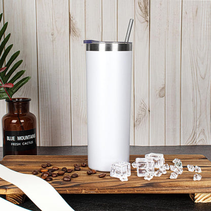 20 oz Skinny Tumbler with Lid and Straw,Stainless Steel Vacuum Insulated Tumbler Cup Double Wall Leak-proof Coffee Mug,Travel Thermal Water Tumbler for Home,Office,Outdoor(Black,1)