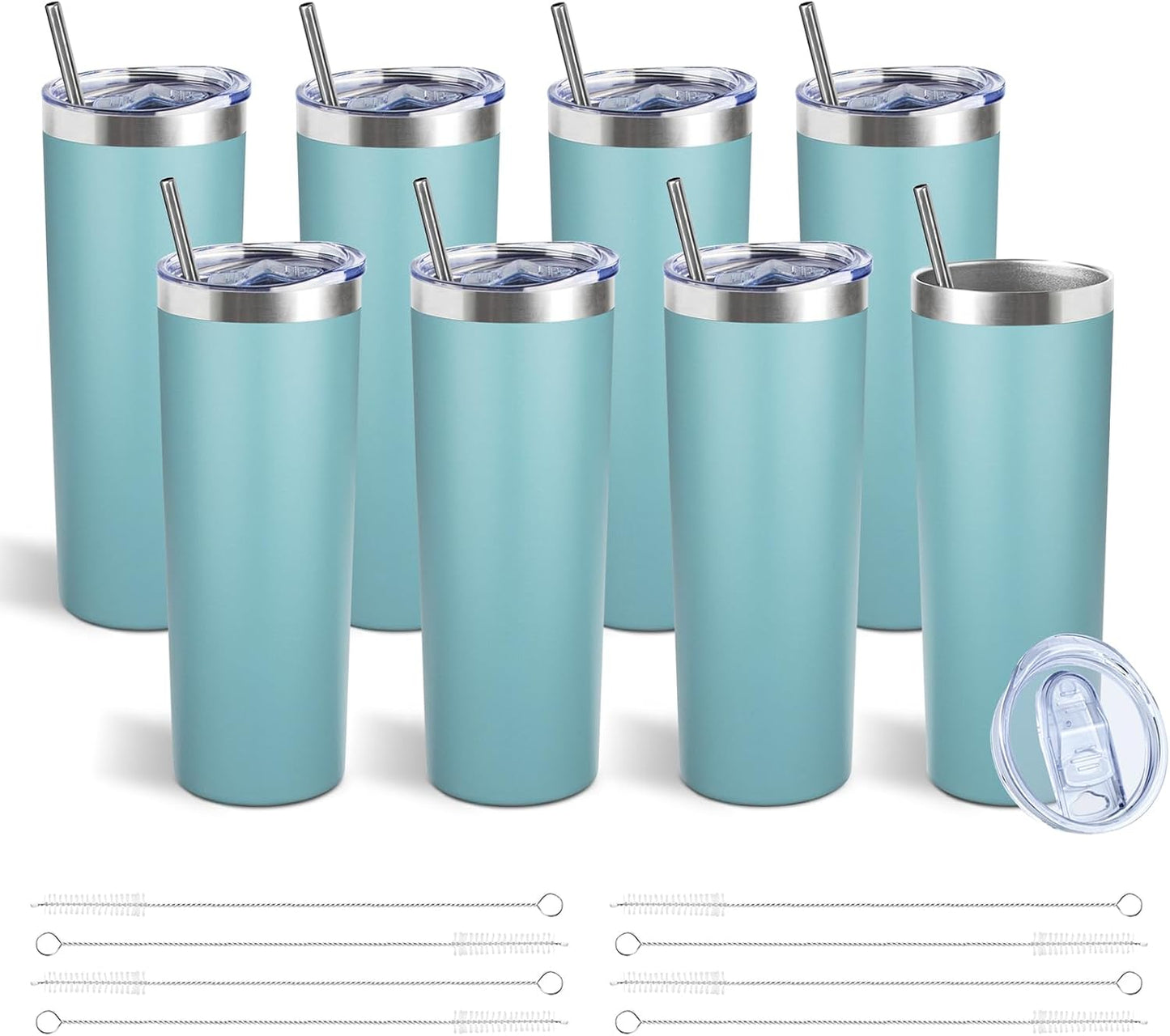 20 oz Skinny Tumbler with Lid and Straw,Stainless Steel Vacuum Insulated Tumbler Cup Double Wall Leak-proof Coffee Mug,Travel Thermal Water Tumbler for Home,Office,Outdoor(Black,1)