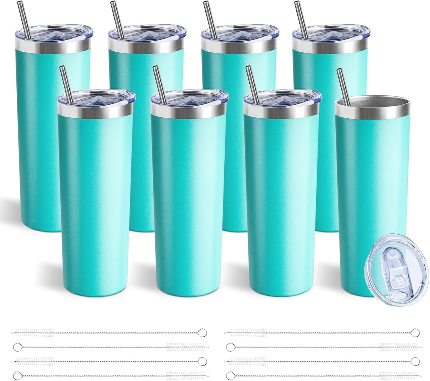 20 oz Skinny Tumbler with Lid and Straw,Stainless Steel Vacuum Insulated Tumbler Cup Double Wall Leak-proof Coffee Mug,Travel Thermal Water Tumbler for Home,Office,Outdoor(Black,1)