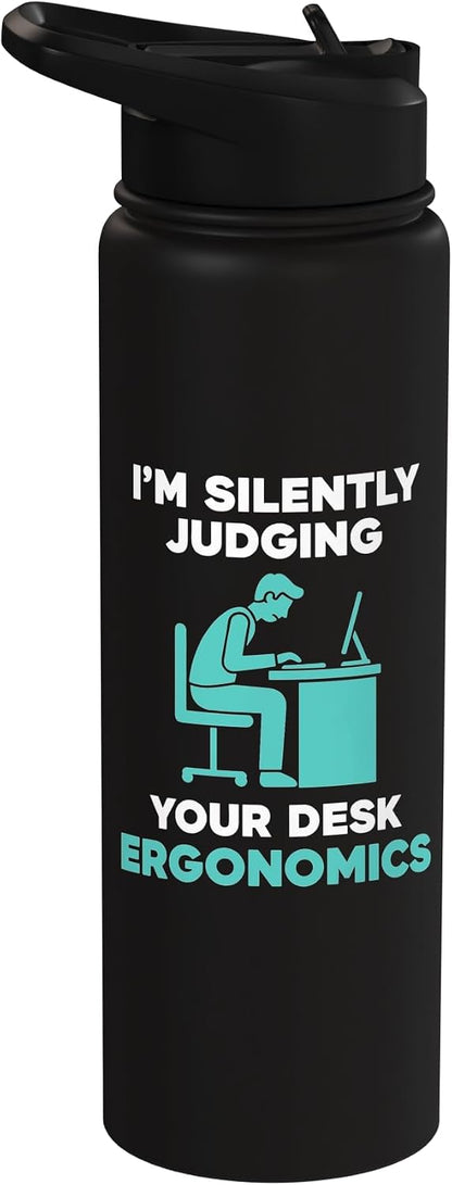 Silently Judging Desk Ergonomics Stainless Steel Insulated Water Bottle