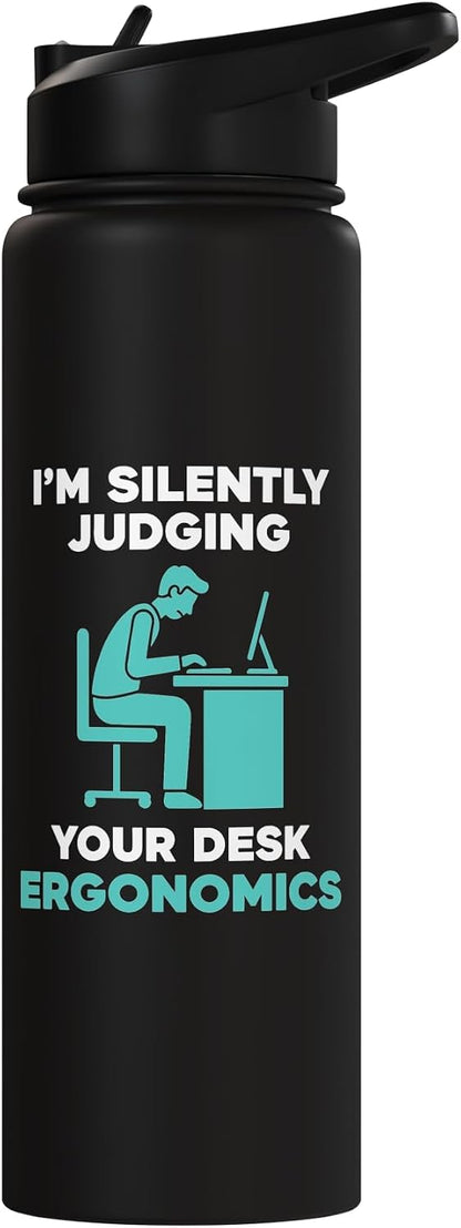 Silently Judging Desk Ergonomics Stainless Steel Insulated Water Bottle