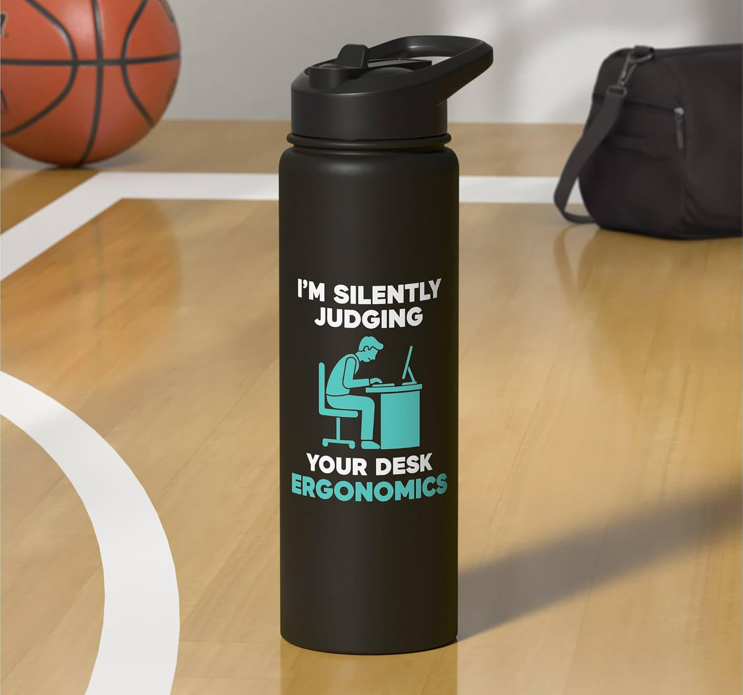 Silently Judging Desk Ergonomics Stainless Steel Insulated Water Bottle