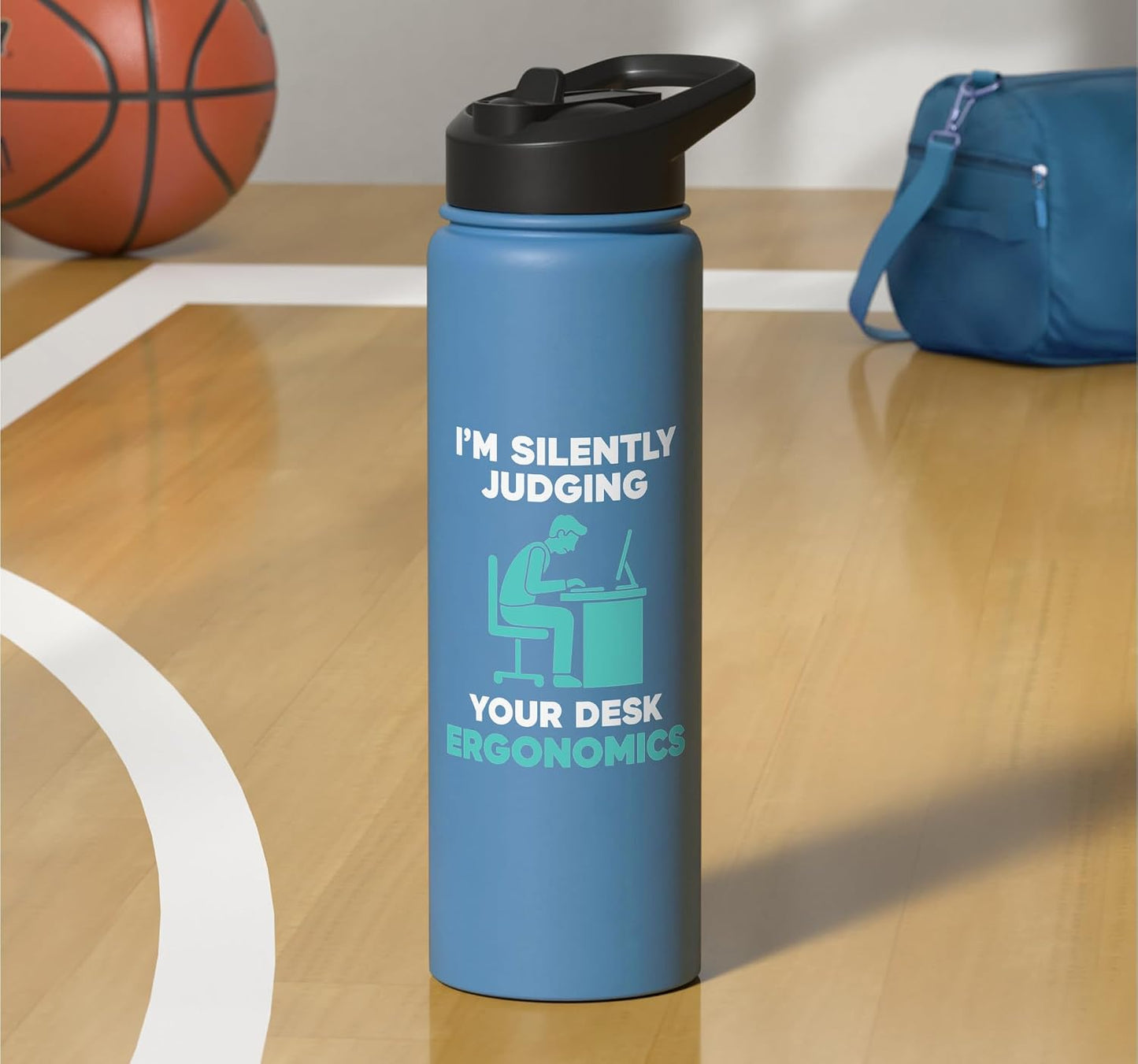 Silently Judging Desk Ergonomics Stainless Steel Insulated Water Bottle