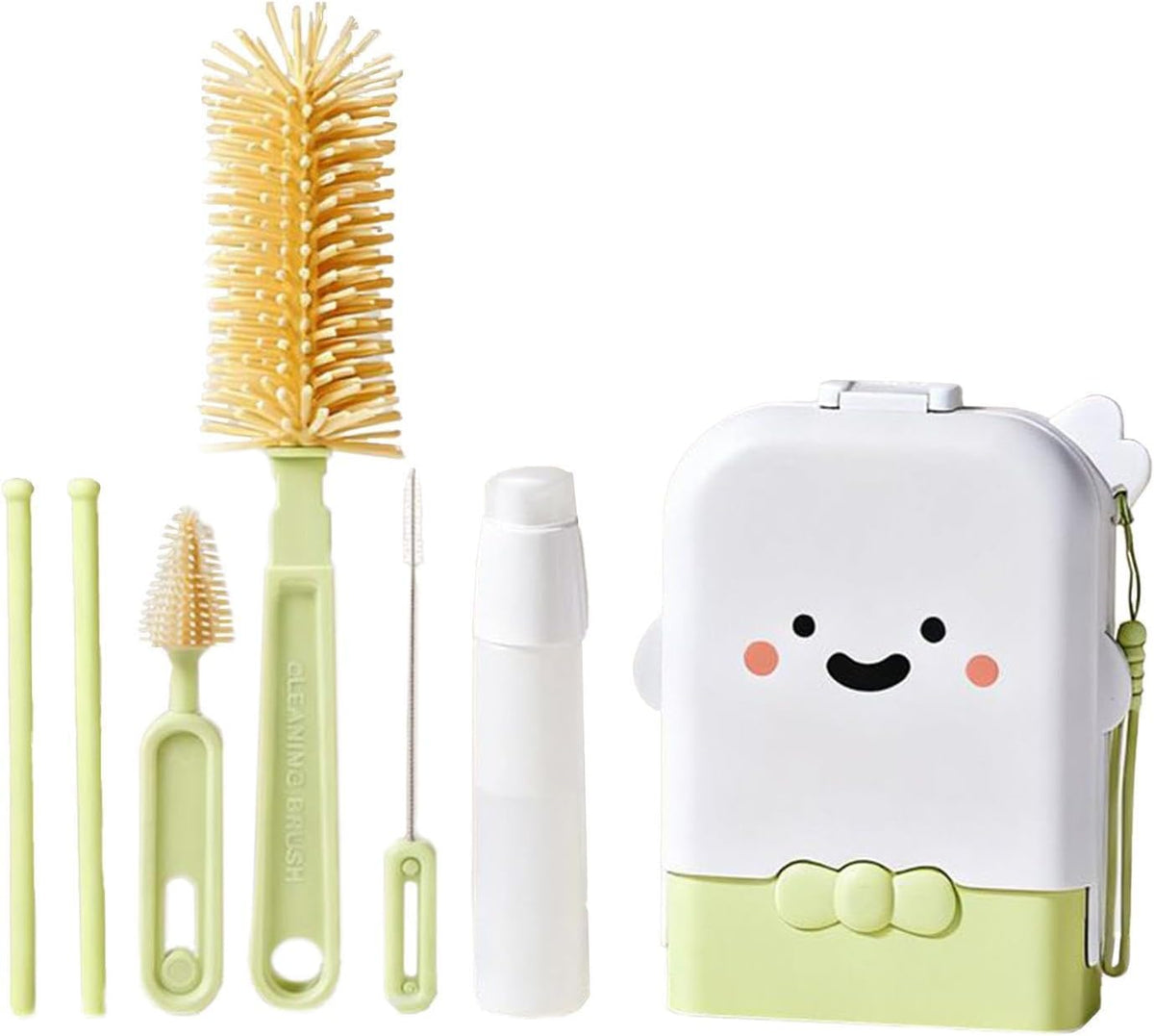 Bottle Cleaning Kit Vertical Drying Rack Washer Scrubber Storage Case