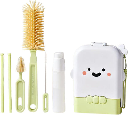 Bottle Cleaning Kit Vertical Drying Rack Washer Scrubber Storage Case
