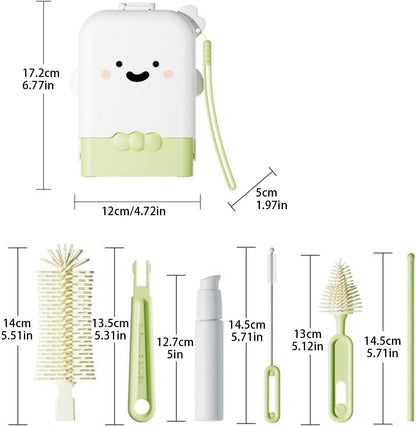 Bottle Cleaning Kit Vertical Drying Rack Washer Scrubber Storage Case