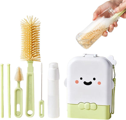 Bottle Cleaning Kit Vertical Drying Rack Washer Scrubber Storage Case