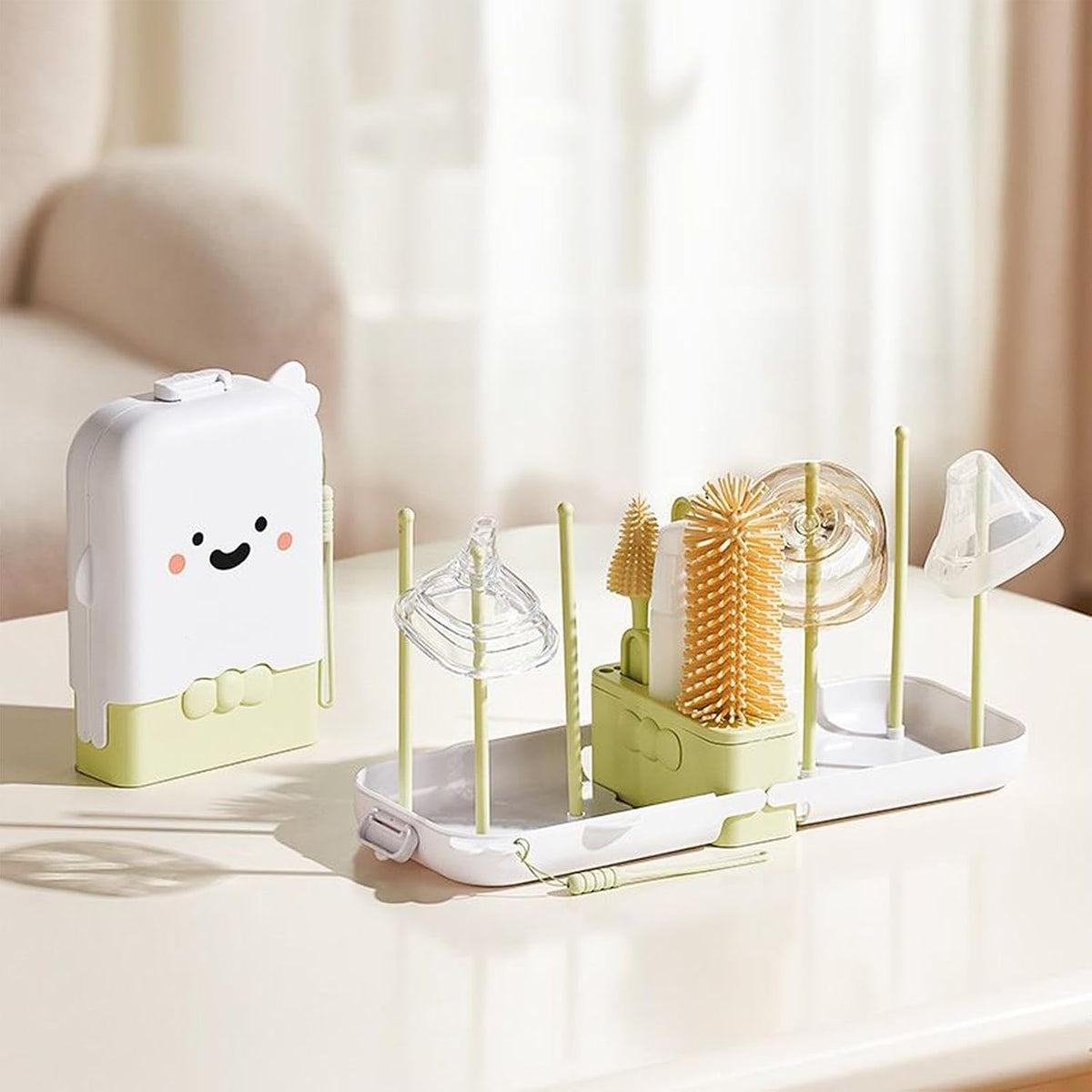 Bottle Cleaning Kit Vertical Drying Rack Washer Scrubber Storage Case