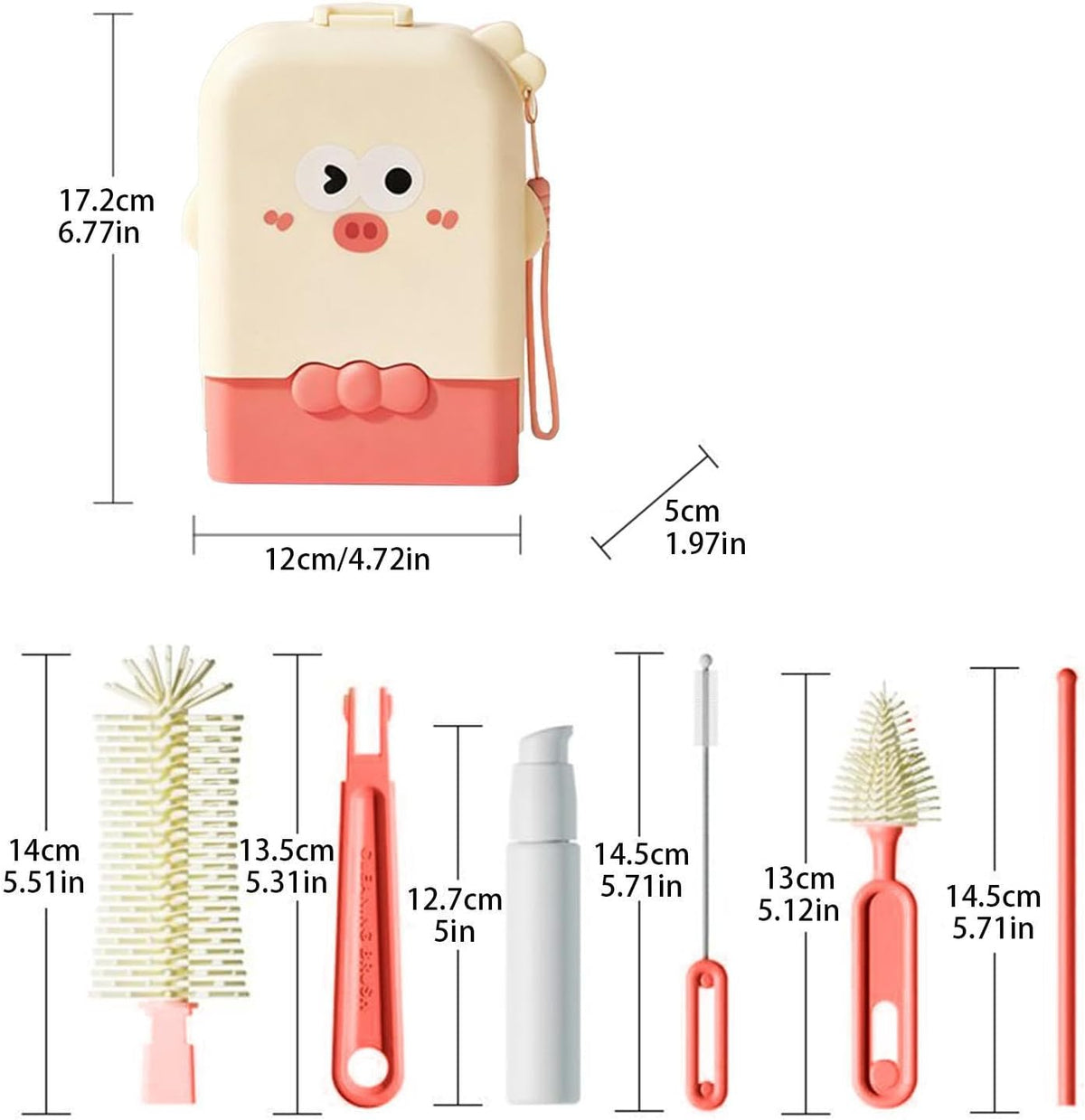 Bottle Cleaning Kit Vertical Drying Rack Washer Scrubber Storage Case