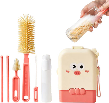 Bottle Cleaning Kit Vertical Drying Rack Washer Scrubber Storage Case