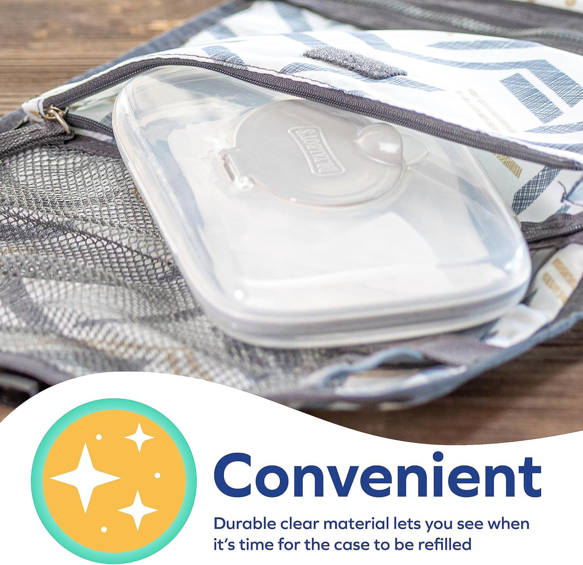 Deluxe Baby Wipes Dispenser for Travel, Grey