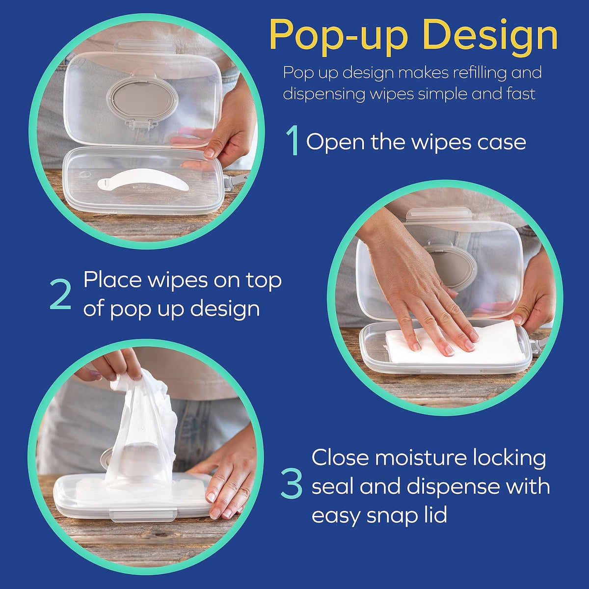 Deluxe Baby Wipes Dispenser for Travel, Grey
