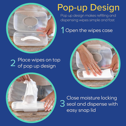 Deluxe Baby Wipes Dispenser for Travel, Grey