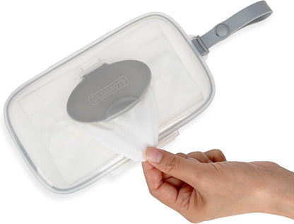 Deluxe Baby Wipes Dispenser for Travel, Grey