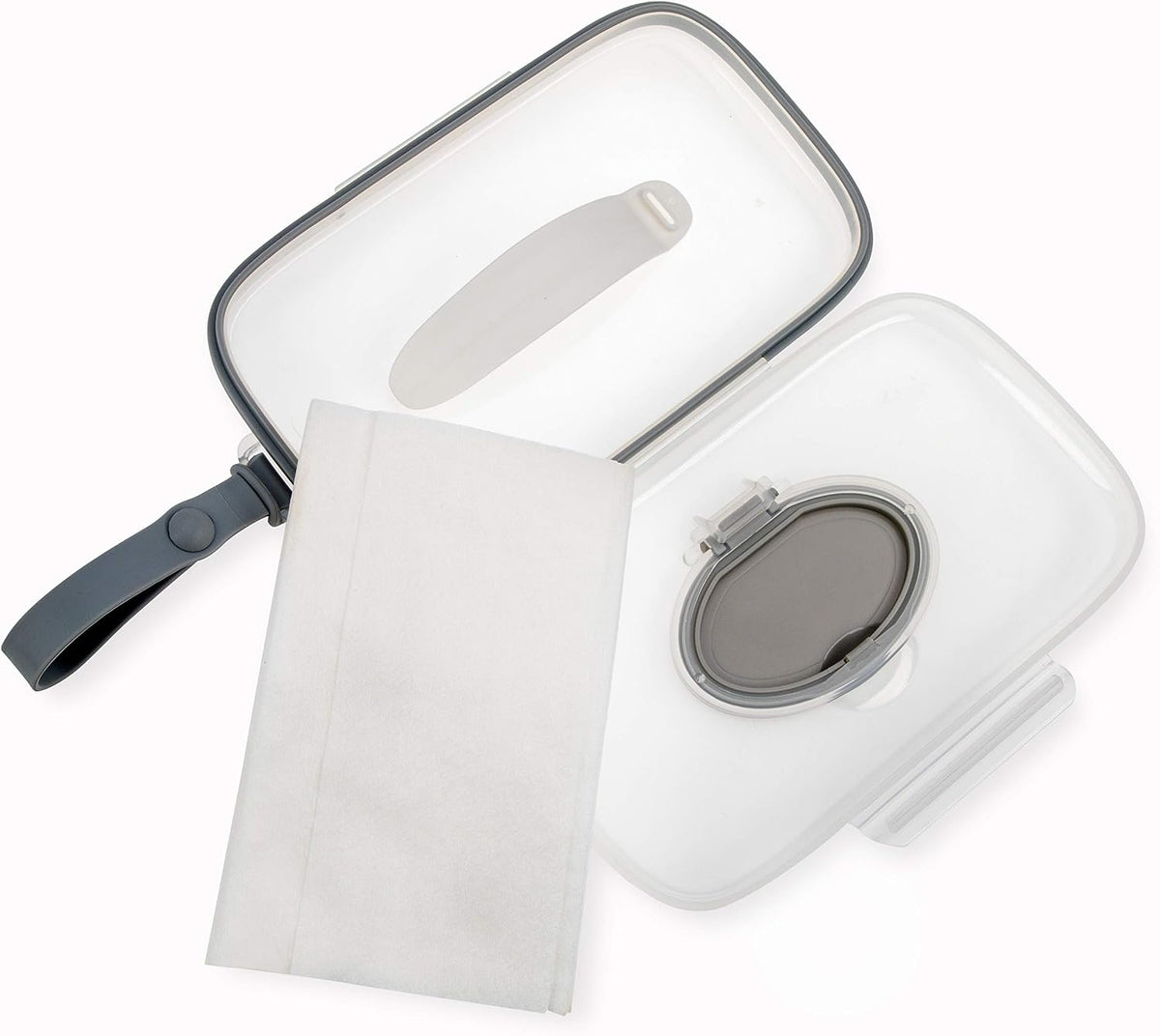 Deluxe Baby Wipes Dispenser for Travel, Grey