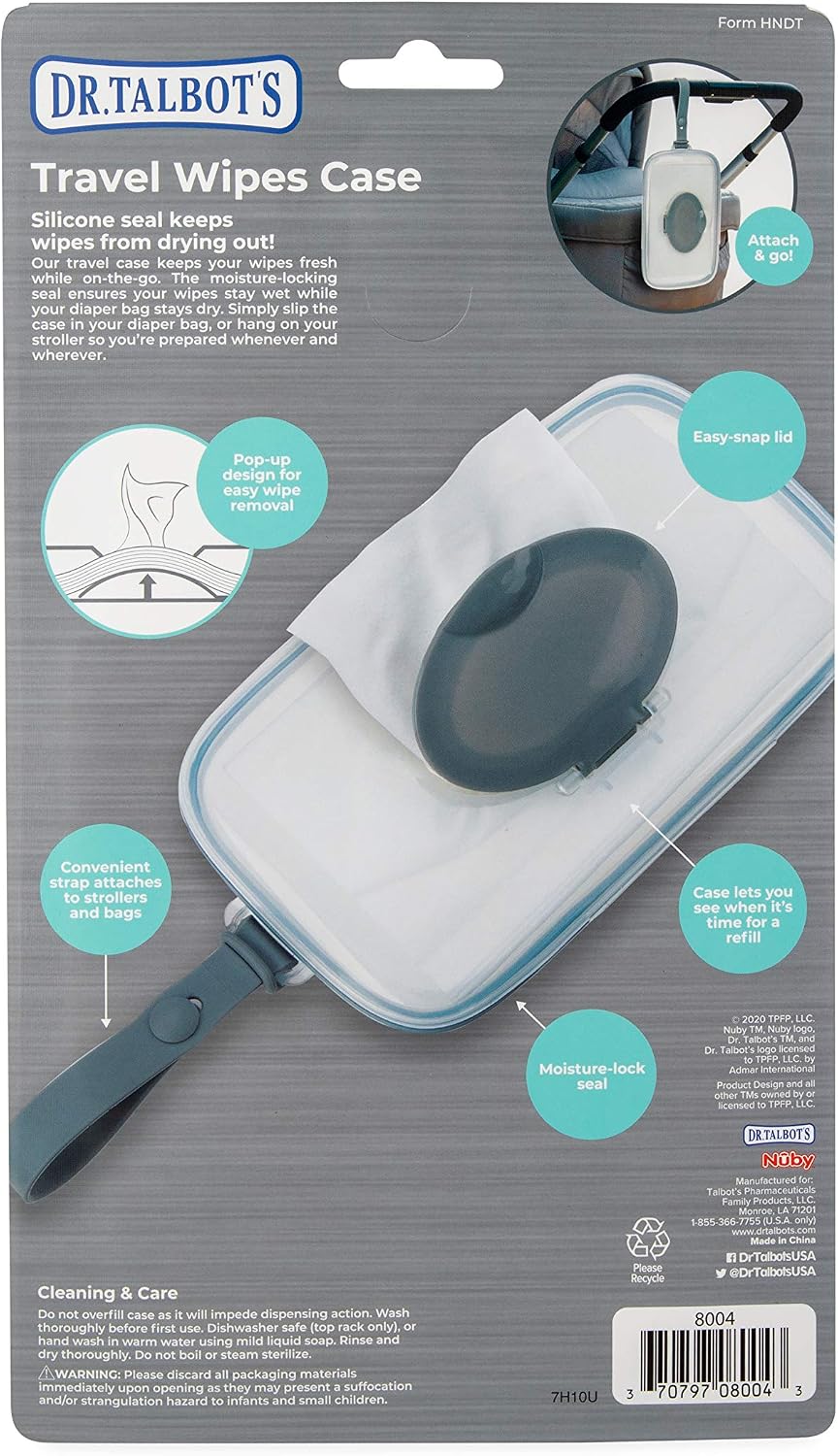 Deluxe Baby Wipes Dispenser for Travel, Grey