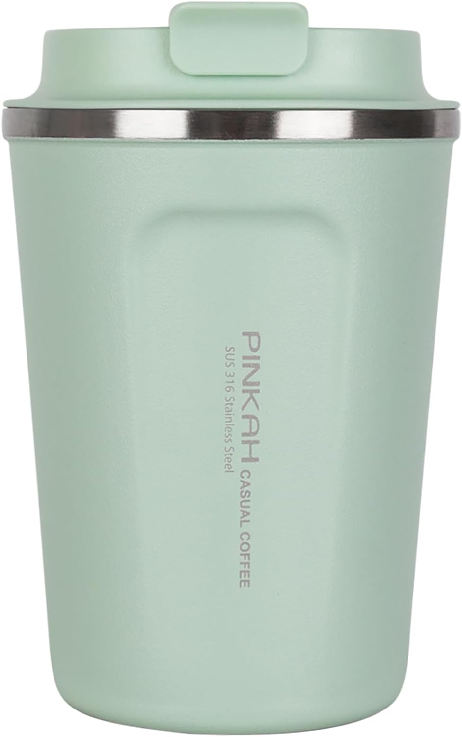 12oz Travel Coffee Mug, Double Wall Insulated Coffee Cup with Flip Lid, Vacuum Stainless Steel Reusable Thermal Cup for Hot & Cold Drinks, Mint Green