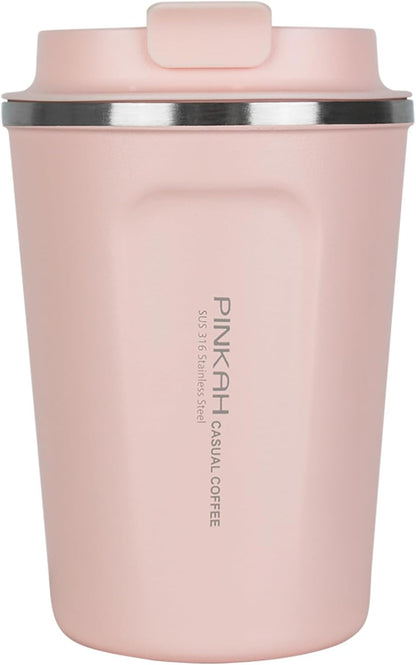12oz Travel Coffee Mug, Double Wall Insulated Coffee Cup with Flip Lid, Vacuum Stainless Steel Reusable Thermal Cup for Hot & Cold Drinks, Mint Green