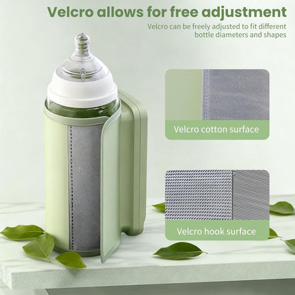 Portable Insulated Bottle Warmer, Waterless Baby Warmer, 6000mAh and 6-Level Temperature Control, Rquipped with a Small Hight Light and Temperature Bisplay, Suitable for Outdoor Travel and Home Use