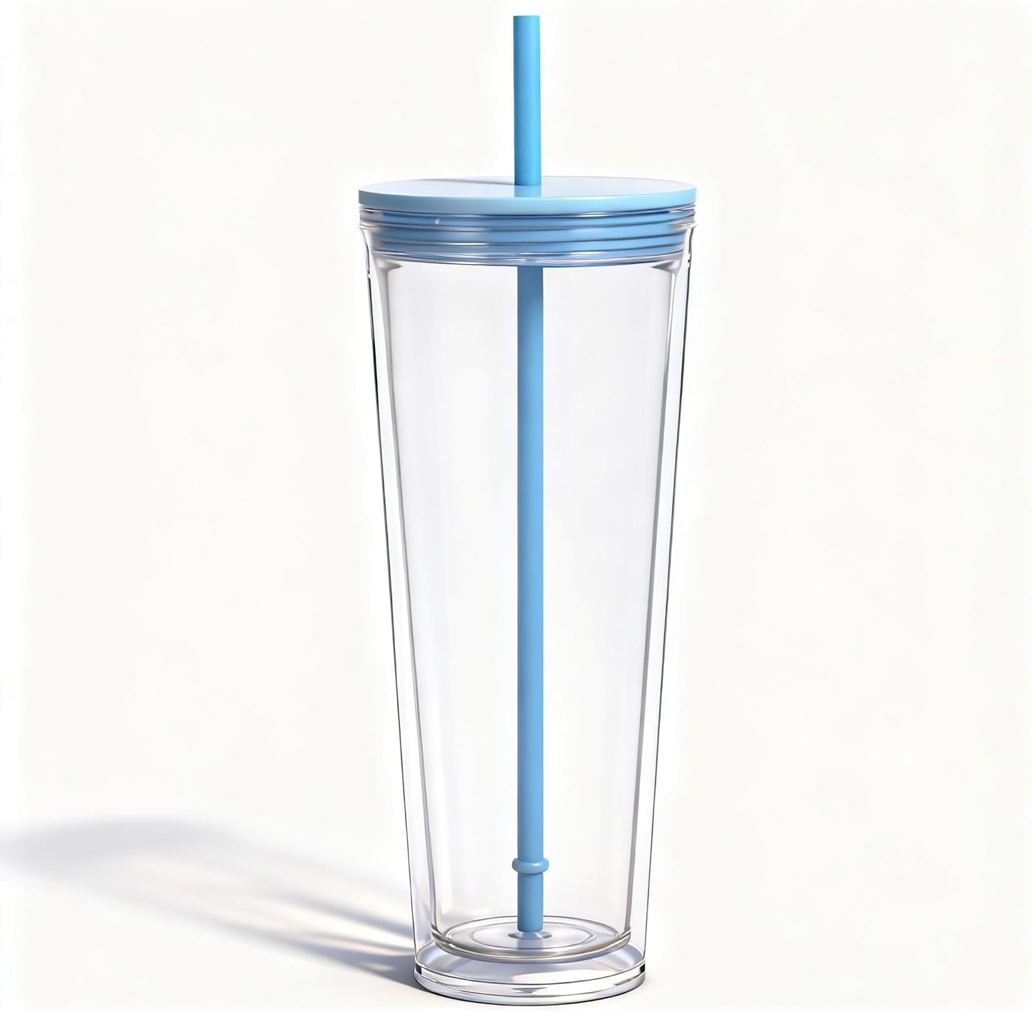 24oz Tumbler with Lid and Straw, Leak Proof and Double Wall Insulated Reusable Plastic Cups,Travel Reusable Iced Coffee Cup (2, White Butterfly)