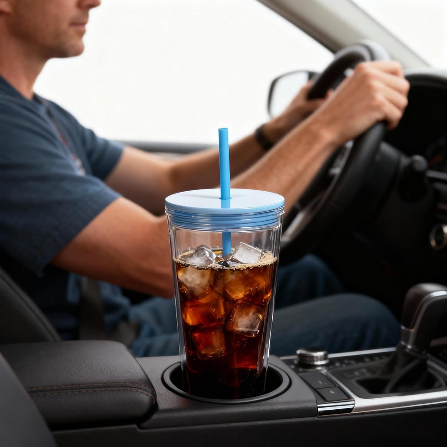 24oz Tumbler with Lid and Straw, Leak Proof and Double Wall Insulated Reusable Plastic Cups,Travel Reusable Iced Coffee Cup (2, White Butterfly)