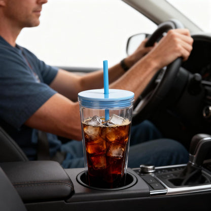 24oz Tumbler with Lid and Straw, Leak Proof and Double Wall Insulated Reusable Plastic Cups,Travel Reusable Iced Coffee Cup (2, White Butterfly)