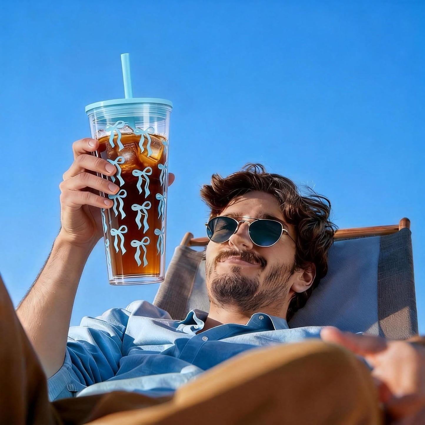 24oz Tumbler with Lid and Straw, Leak Proof and Double Wall Insulated Reusable Plastic Cups,Travel Reusable Iced Coffee Cup (2, White Butterfly)
